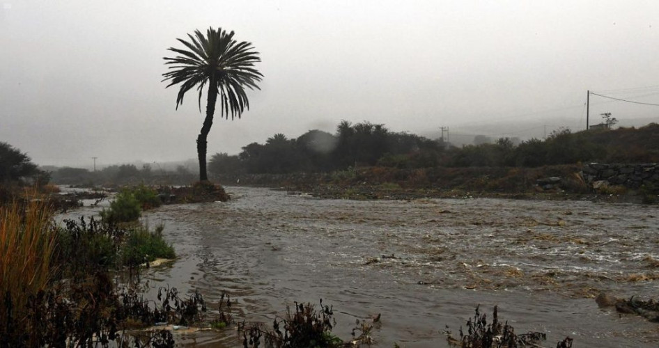هطول أمطار غزيرة على منطقة عسير