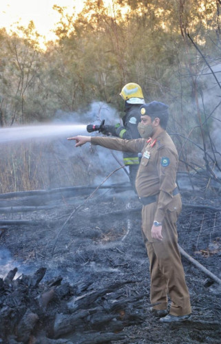 مدني حائل يباشر إخماد حريق بمزرعة