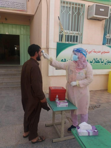 القطاع الصحي الخاص بالجوف يشارك في أعمال الفرز البصري لمقار الوافدين