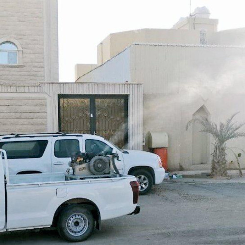 أمانة الحدود الشمالية تواصل حملات التنظيف والتعقيم