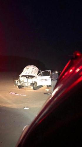 إصابة 3 أشخاص في حادث تصادم مركبة على طريق شرما في تبوك