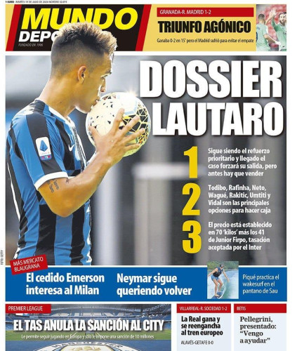 عناوين الصحف الرياضية العالمية