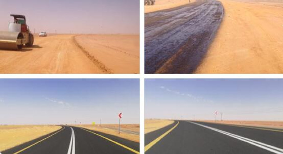 أمانة الجوف : سفلتة ولوحات إرشادية وتعديلات هندسية لتعزيز السلامة بطريق خوعاء