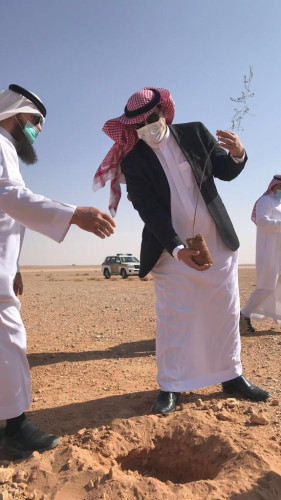 بيئة طريف تزرع 1100 شتلة بمتنزه كتيفة وسد طريف ضمن حملة فلنجعلها خضراء