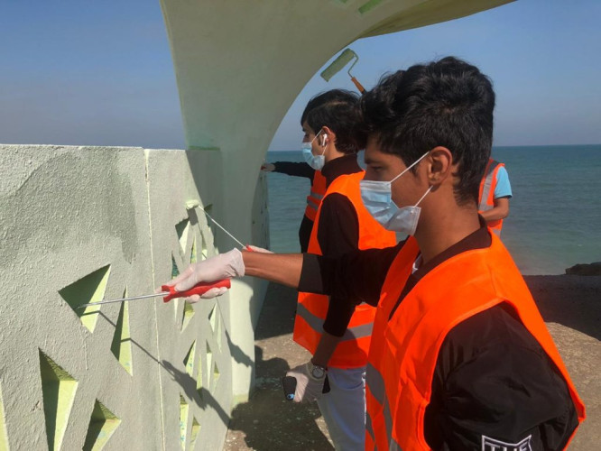 محافظ الخفجي يدشن مبادرة(ألوان وأشكال)بالواجهة البحرية 