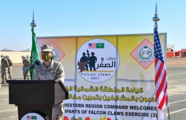 انطلاق مناورات التمرين المشترك(مخالب الصقر 3)بين القوات البرية الملكية السعودية والقوات الأمريكية بالمنطقة الشمالية الغربية