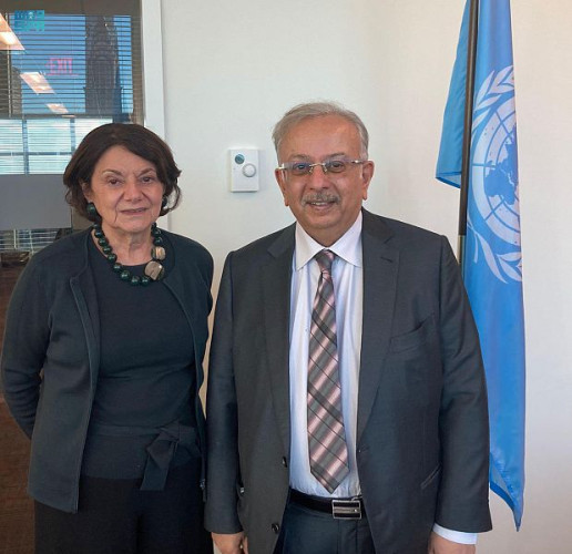 السفير المعلمي يلتقي بوكيلة الأمين العام للأمم المتحدة للشؤون السياسية وبناء السلام