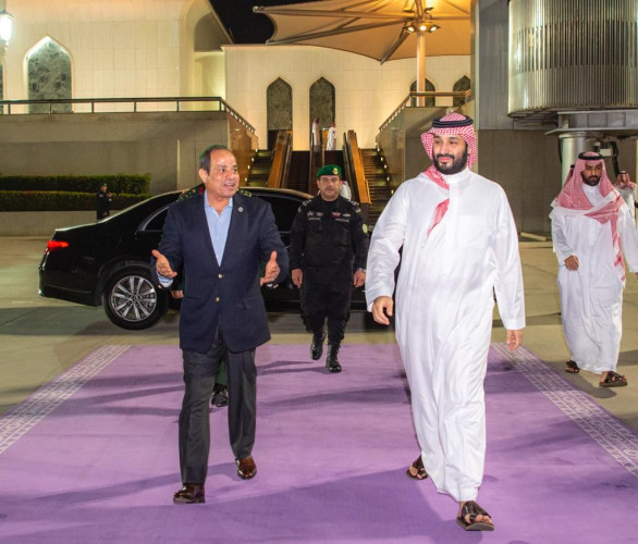 رئيس جمهورية مصر يغادر جدة وولي العهد في مقدمة مودعيه