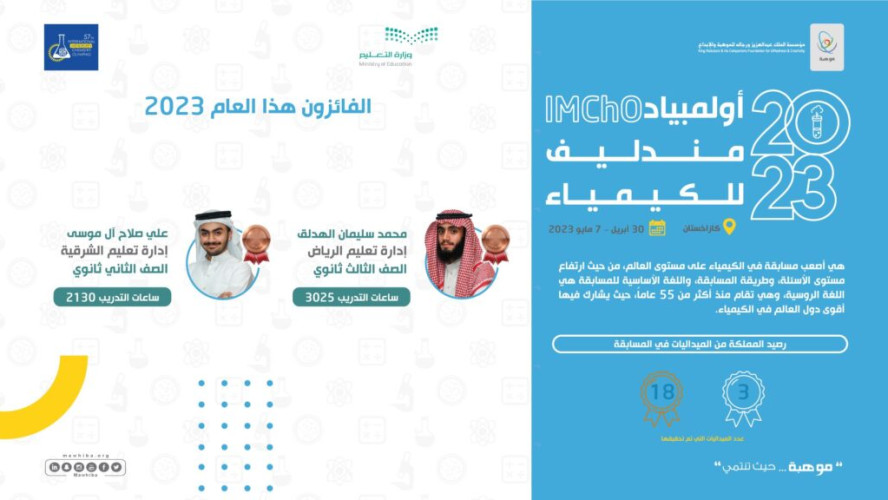 المنتخب السعودي يحصد جائزتين عالميتين في أولمبياد مندليف للكيمياء 2023