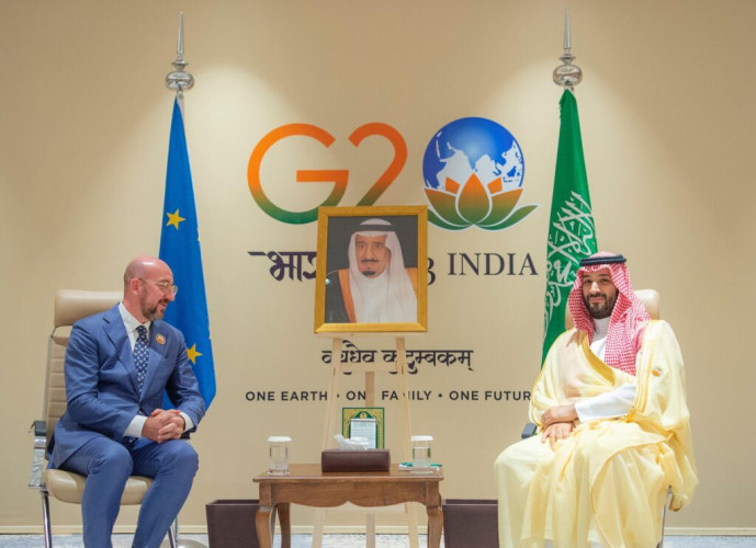 ولي العهد يلتقي رئيس المجلس الأوروبي على هامش انعقاد قمة مجموعة العشرين