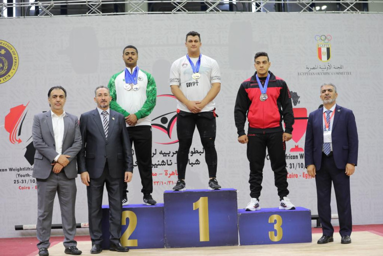 اخضر الاثقال أبطال ناشئي العرب لرفع الاثقال ووصيفاً للشباب والكبار برصيد 106 ميدالية