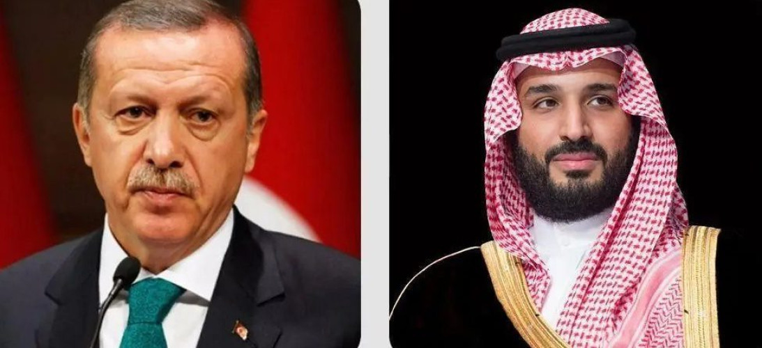 ولي العهد يتلقى اتصالاً هاتفياً من رئيس جمهورية تركيا