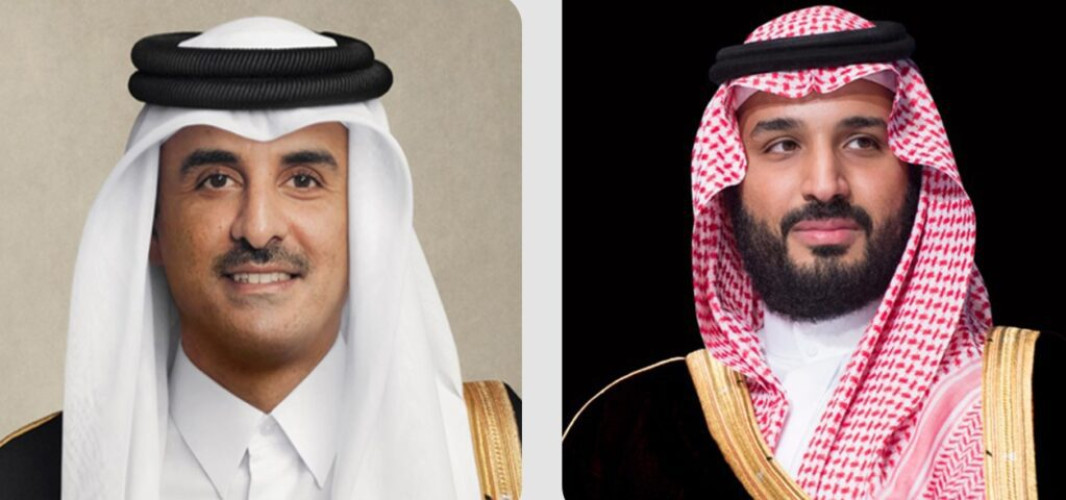 ولي العهد يبعث برقية شكر لأمير دولة قطر إثر مغادرته الدوحة