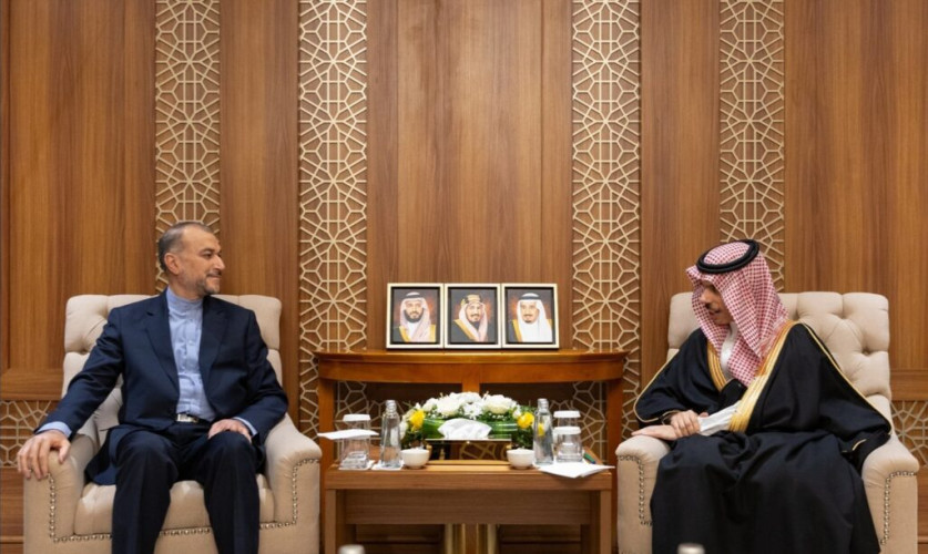 وزير الخارجية يلتقي وزير خارجية إيران