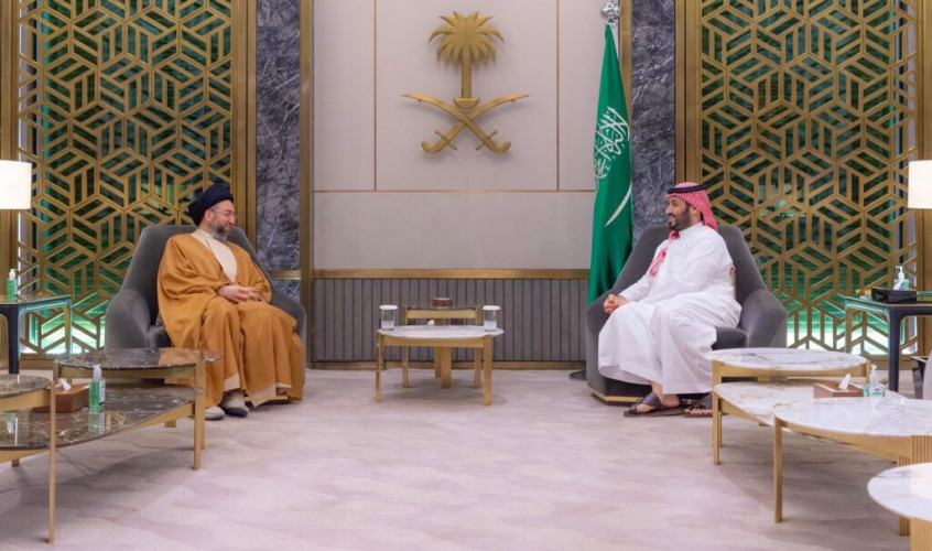 ولي العهد يستقبل زعيم تيار الحكمة في جمهورية العراق