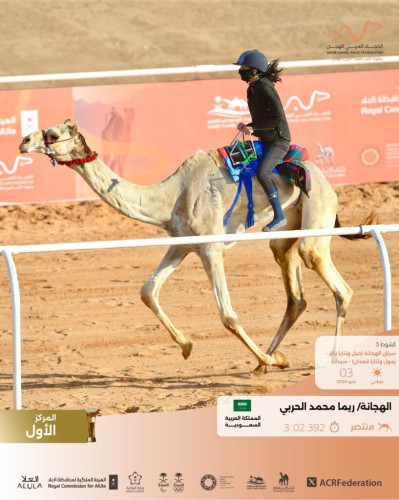 تألقت في ميادين الهجن وحققت لقب النسخة الأولى.. ريما الحربي .. هجانة العرب الأولى