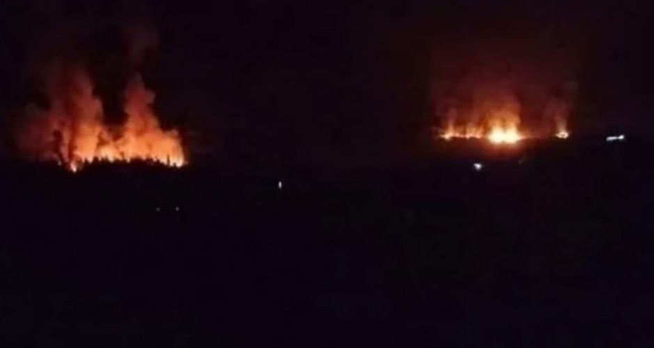 انفجارات وحرائق من جراء غارات إسرائيلية استهدفت المنطقة الوسطى في سوريا