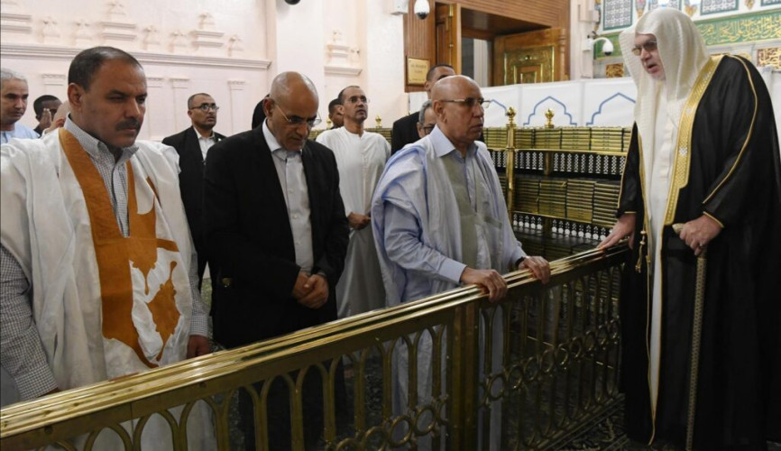 الرئيس الموريتاني يزور المسجد النبوي
