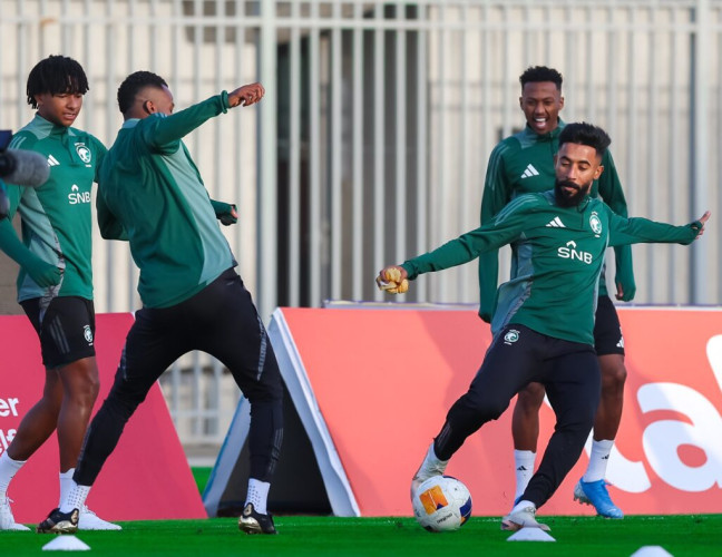 الأخضر يختتم استعداده لمواجهة البحرين في أولى مواجهاته بخليجي26