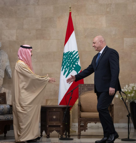 رئيس الجمهورية اللبنانية يستقبل سمو وزير الخارجية