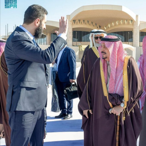الرئيس السوري يغادر الرياض وفي مقدمة مودعيه أمير المنطقة
