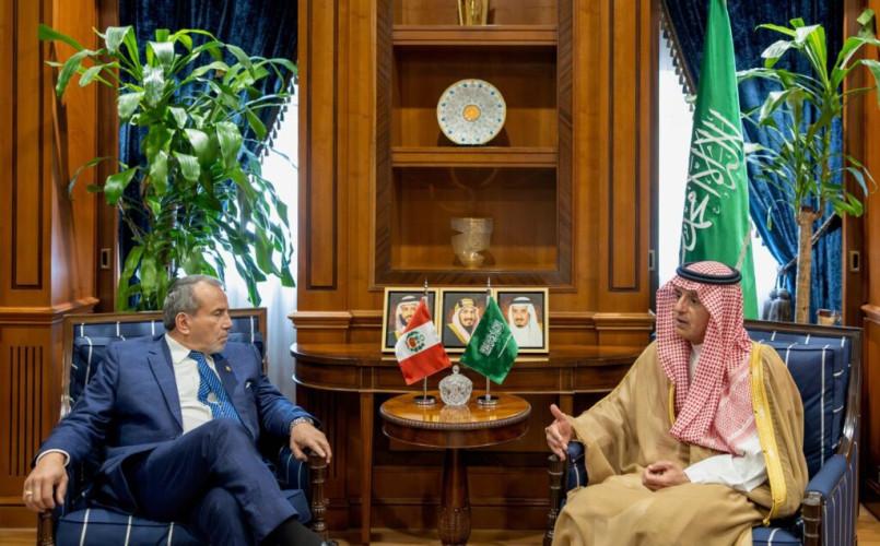 وزير الدولة للشؤون الخارجية يستقبل وزير خارجية البيرو