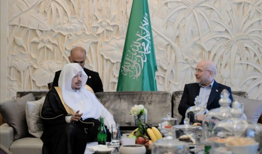 رئيس مجلس الشورى يستقبل نظيره الإيراني