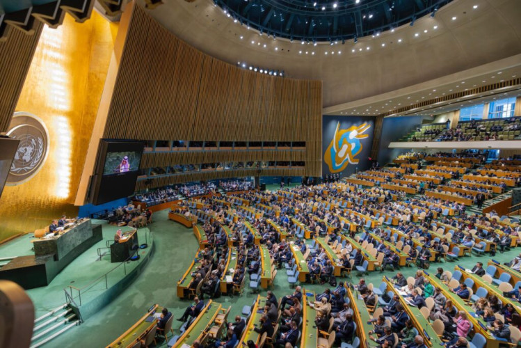 البيان المشترك الصادر عن رئاسة المؤتمر الدولي رفيع المستوى للتسوية السلمية للقضية الفلسطينية وتنفيذ حل الدولتين