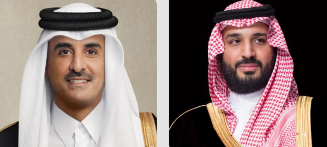 سمو ولي العهد يجري اتصالًا هاتفيًا بأمير دولة قطر