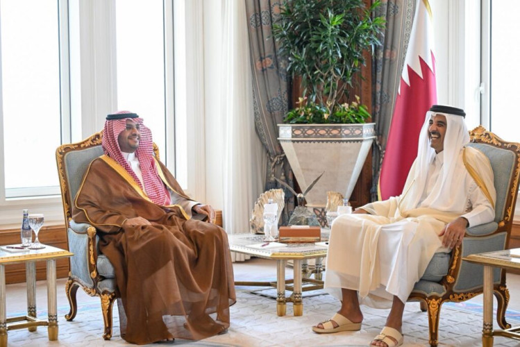 سمو أمير دولة قطر يستقبل سمو الأمير تركي بن محمد بن فهد