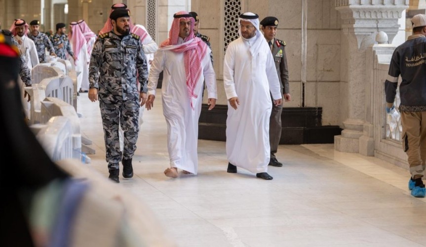 نائب أمير منطقة مكة المكرمة يقف ميدانيًا على جاهزية المسجد الحرام لاستقبال ضيوف الرحمن في رمضان