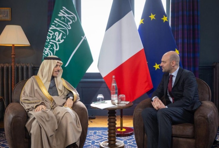 وزير الخارجية يلتقي وزير خارجية فرنسا