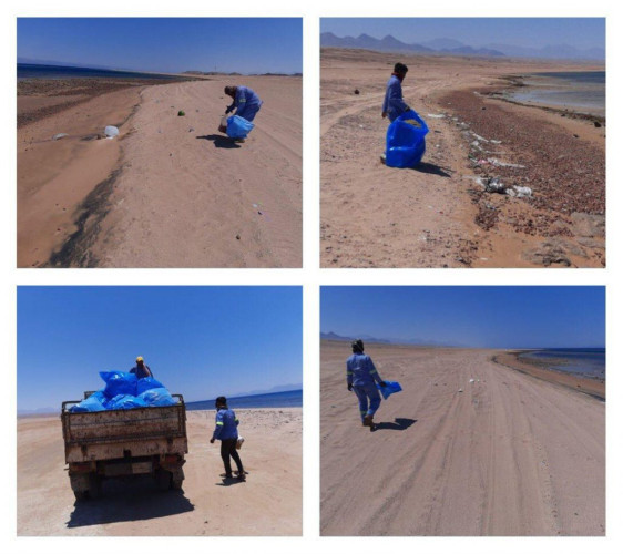 بلدية محافظة حقل تكثف أعمال النظافة في الشواطئ المفتوحة والمتنزهات البحرية