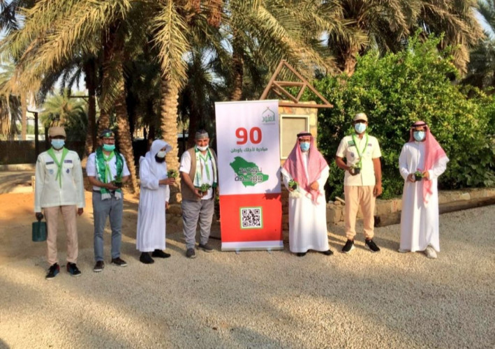 أعضاء الفريق الكشفي بديوانية آل حسين يشاركون في مبادرة مؤسسة العنود الخيرية “غرس الشتلات”