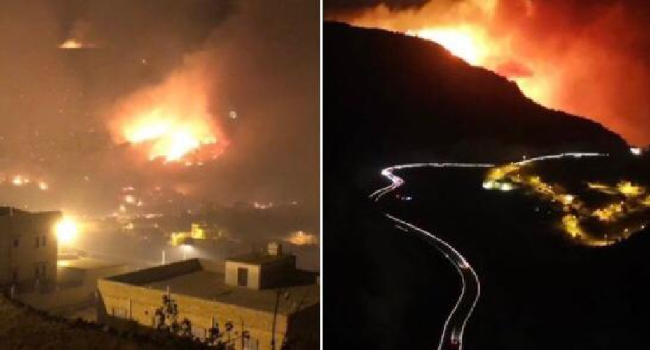 مدني تنومة يباشر حريقاً اندلع في جبل غُلامه بقرية الظهارة .. والفرق لا زالت تكافحه