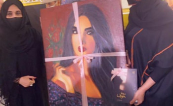 الاميره دعاء بنت محمد تفتح معرض الفنانة زهور المنديل بعنوان(إمرأة الفصول)