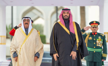 ولي العهد يقيم في الديوان الملكي بالرياض مراسم استقبال رسمية لأمير دولة الكويت