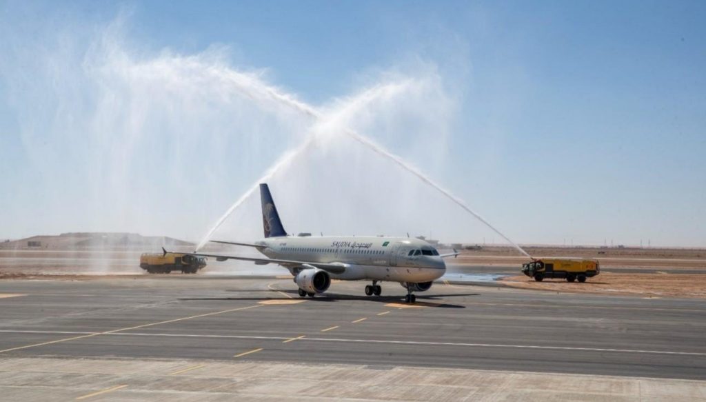 بدء تشغيل مطار الجوف الدولي الجديد واستقبال أولى رحلاته